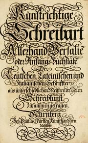 Cover of: Kunstrichtige Schreibart by Paul Franck