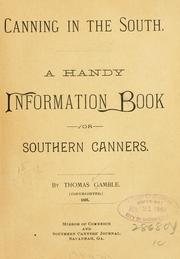 Cover of: Canning in the South.