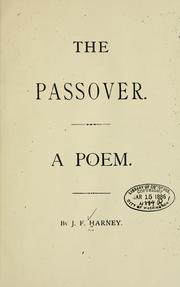 Cover of: The passover