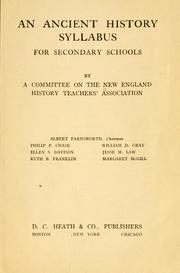 Cover of: An ancient history syllabus for secondary schools