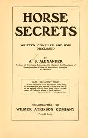Cover of: Horse secrets, written by Alexander S Alexander