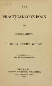Cover of: practical cook book and eonomical housekeeper's guide.