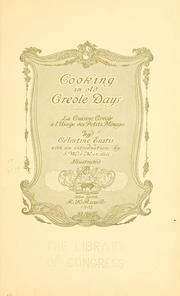 Cover of: Cooking in old Créole days