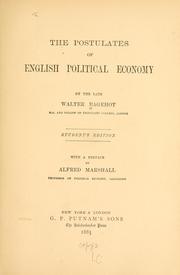 Cover of: The postulates of English political economy.