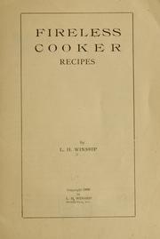 Cover of: Fireless cooker recipes by L. H. Winship