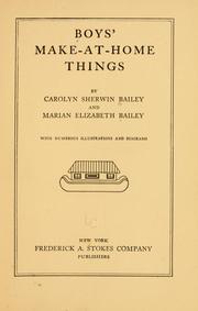 Cover of: Boy's make-at-home things