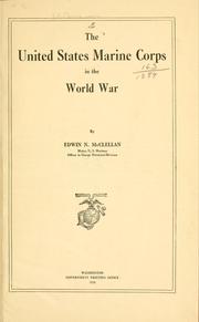 Cover of: The United States Marine Corps in the World War