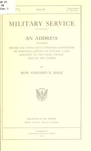 Cover of: Military service. by Sanford B. Dole