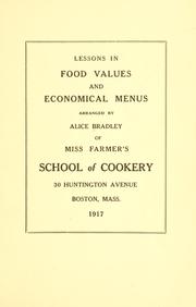 Cover of: Lessons in food values and economical menus