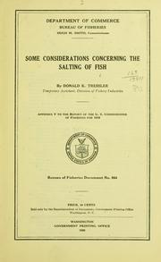 Cover of: Some considerations concerning the salting of fish