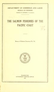 Cover of: The salmon fisheries of the Pacific coast