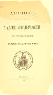 Cover of: Address delivered before the N. Y. state agricultural society