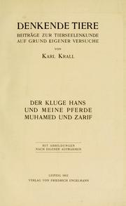 Cover of: Denkende Tiere by Karl Krall