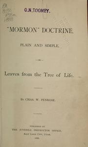 Cover of: "Mormon" doctrine, plain and simple by Charles W. Penrose