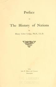 Cover of: Preface to The history of nations...