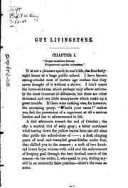 Cover of: Guy Livingstone, Or, "Thorough".