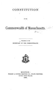 Cover of: Constitution of the Commonwealth of Massachusetts