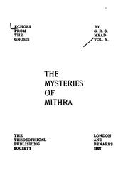 Cover of: The Mysteries of Mithra