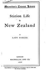 Cover of: Station Life in New Zealand