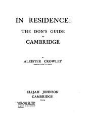 Cover of: In Residence: The Don's Guide to Cambridge