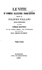 Cover of: Le vite d'uomini illustri fiorentini