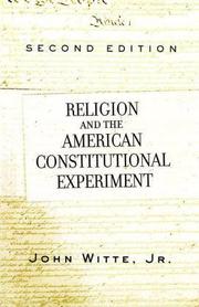 Cover of: Religion and The American Constitutional Experiment