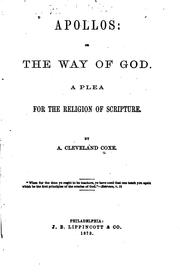 Cover of: Apollos: Or, The Way of God : a Plea for the Religion of Scripture