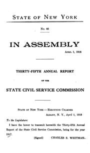 Cover of: Report of the State Civil Service Commission