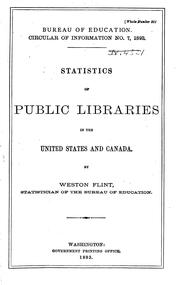 Cover of: Statistics of Public, Society and School Libraries