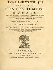 Cover of: Essai philosophique concernant l'entendement humain by John Locke