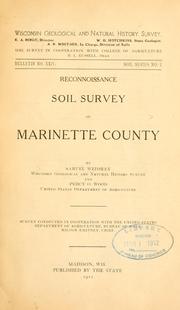 Cover of: Reconnoissance soil survey of Marinette county by Samuel Weidman