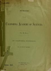 Cover of: On California Eudrilidæ.