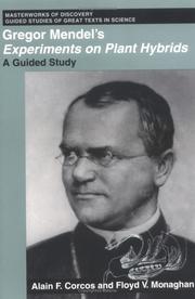 Cover of: Gregor Mendel's Experiments on plant hybrids by Gregor Mendel