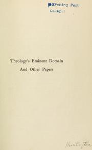 Cover of: Theology's eminent domain: and other papers.