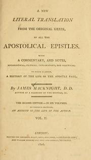 Cover of: A new literal translation from the original Greek, of all the apostolical epistles by 