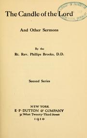 Cover of: The candle of the Lord: and other sermons