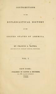 Cover of: Contributions to the ecclesiastical history of the United States of America.