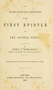 Cover of: A translation and exposition of the First epistle of the apostle Peter. by 
