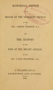 Cover of: Historical sketch of the origin of the Secession Church