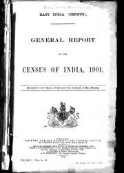 Cover of: East India (Census): General report of the census of India, 1901.