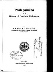 Cover of: Prolegomena to a history of Buddhist philosophy