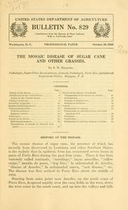 Cover of: The mosaic disease of sugar cane and other grasses. by Elmer Walker Brandes