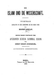 Cover of: Der Islam und die Wissenschaft: Vortrag gehalten in der Sorbonne am. 29 ... by Ernest Renan, Djemmal Eddin