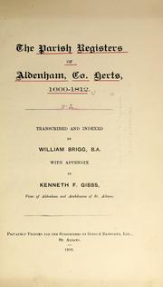 Cover of: The parish registers of Aldenham, Hertfordshire