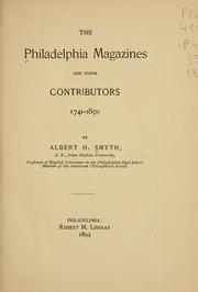 Cover of: Philadelphia magazines and their contributors, 1741-1850