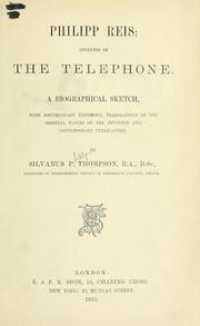 Cover of: Philipp Reis, inventor of the telephone by Silvanus Phillips Thompson