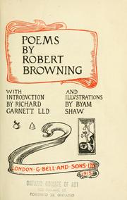 Cover of: Poems by Robert Browning