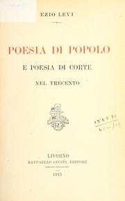 Cover of: Poesia di popolo: e poesia di corte nel trecento.