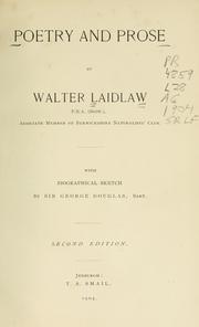 Cover of: Poetry and prose | Walter Laidlaw