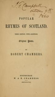 Cover of: Popular rhymes of Scotland: original poems